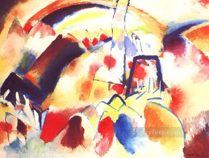 赤い斑点のある風景 ワシリー・カンディンスキー油絵